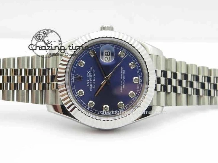MiroTime 0201 TopPick DateJust II 41mm BP Maker Best Edition Blue Diamonds Dial On New Version Jubilee Bracelet A 3621